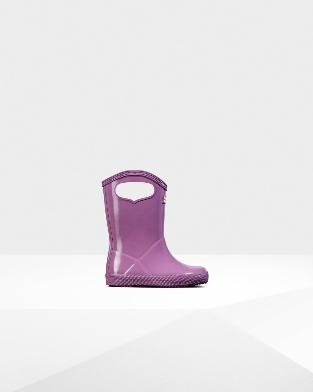 Hunter Original First Classic Grab Handle Gloss Rain Boots - Sale Online Kids Purple - RLFKQO417